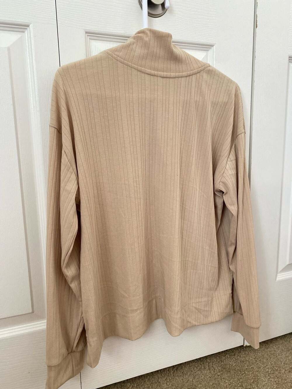 Pro Player Tan Ribbed Quarter-Zip Long Sleeve Pullover - Picture 7 of 15